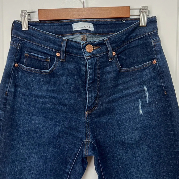 Loft women’s dark blue curvy skinny jeans size 28/6 - Picture 2 of 9